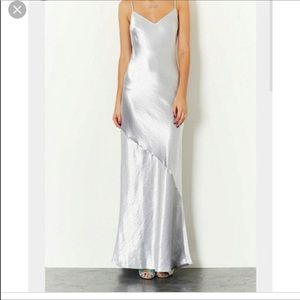 Sexy / dressy  metallic silver slip dress